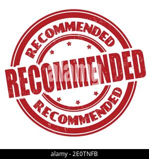 Recommended grunge rubber stamp on white background, vector illustration Stock Vector