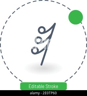 thirty second note rest vector icon editable stroke outline icons for web and mobile Stock Vector