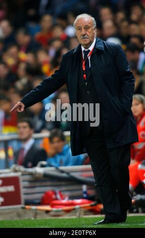 Spain's coach Vicente Del Bosque during the World Cup 2014 qualifying soccer match, Spain Vs France at Vicente Calderon stadium in Madrid, Spain on October 16, 2012. The match ended in a 1-1 draw. Photo by Giuliano Bevilacqua/ABACAPRESS.COM Stock Photo