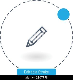 pencils vector icon editable stroke outline icons for web and mobile Stock Vector