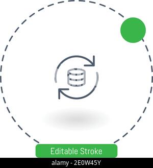 sync vector icon editable stroke outline icons for web and mobile Stock Vector