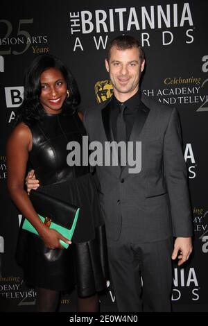 Matt Stone and Angela Howard arrive at the BAFTA 2012 Britannia Awards in Los Angeles, CA, USA, on November 7, 2012. Photo by Krista Kennell/ABACAPRESS.COM Stock Photo