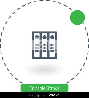 filing cabinet vector icon editable stroke outline icons for web and mobile Stock Vector
