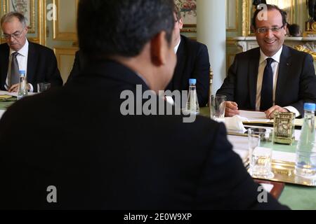 French President Francois Hollande receives his Peruvian counterpart Ollanta Humala at the Elysee Palace in Paris on November 15, 2012. Photo by Stephane Lemouton/ABACAPRESS.COM Stock Photo