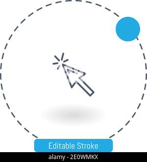 pointer vector icon editable stroke outline icons for web and mobile Stock Vector