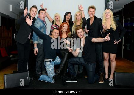 Charles, Arthur, Tressia, Laura, Hillary, Vincent, Harmonie, Ryan, Gaelle and Alexandre attending a press conference for 'Les Ch'tis a Las Vegas' TV reality show held at Elysee Lounge in Paris, France on December 13, 2012. Photo by Nicolas Briquet/ABACAPRESS.COM Stock Photo