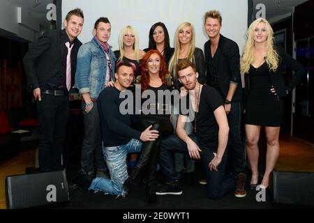 Charles, Arthur, Tressia, Laura, Hillary, Vincent, Harmonie, Ryan, Gaelle and Alexandre attending a press conference for 'Les Ch'tis a Las Vegas' TV reality show held at Elysee Lounge in Paris, France on December 13, 2012. Photo by Nicolas Briquet/ABACAPRESS.COM Stock Photo