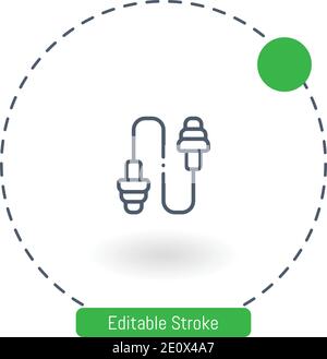 ear plug vector icon editable stroke outline icons for web and mobile Stock Vector
