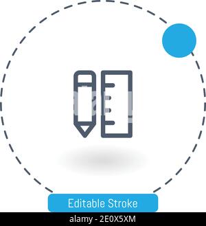 measurement vector icon editable stroke outline icons for web and mobile Stock Vector