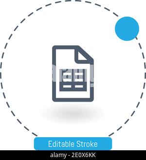 google sheets vector icon editable stroke outline icons for web and mobile Stock Vector