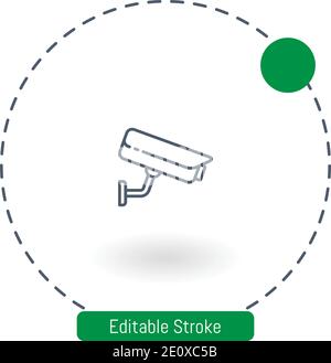 casino cctv vector icon editable stroke outline icons for web and mobile Stock Vector