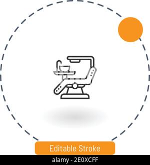 chair vector icon editable stroke outline icons for web and mobile Stock Vector