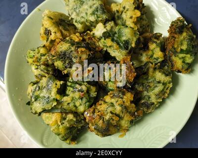 Fried chinese chive dumplings. A kind of snack in Thailand. Stock Photo