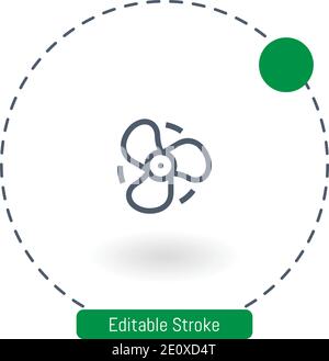 propeller vector icon editable stroke outline icons for web and mobile Stock Vector