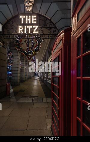 The Ritz Hotel in London lockdown during the pandemic. Stock Photo