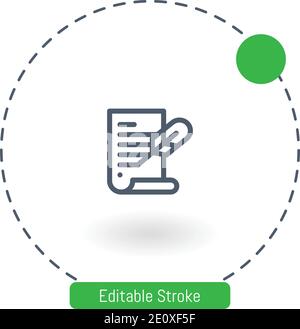 manuscript vector icon editable stroke outline icons for web and mobile Stock Vector