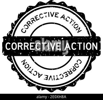 Grunge corrective action word round rubber seal stamp on white background Stock Vector