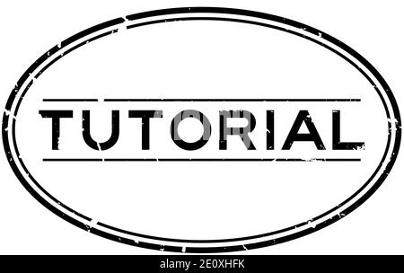 Grunge black tutorial word rubber seal stamp on white background Stock ...