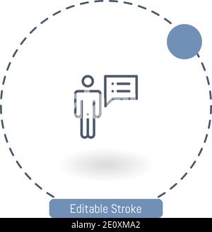 profiling vector icon editable stroke outline icons for web and mobile Stock Vector