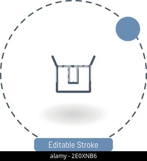 open pack vector icon editable stroke outline icons for web and mobile Stock Vector