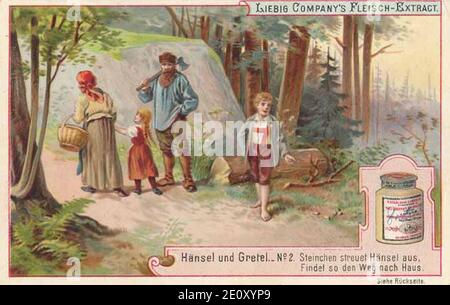 Liebigbild Seriennummer 329 Sanguinettinummer 479 Märchen-Sagen-Fabeln Jahrgang 1896 Hänsel und Gretel (2). Stock Photo