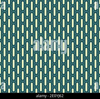 Seamless green geometric vertical rounded bold line pattern. Vector illustration Stock Vector
