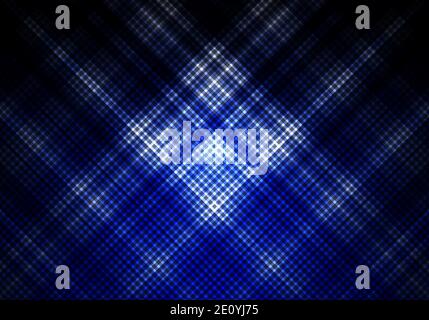 Abstract blue and black color background with square grid diagonal stripes. Geometric minimal pattern. You can use for cover design, brochure, poster, Stock Vector