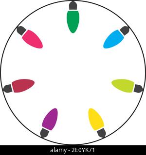 Christmas bulb icon flat design template Stock Vector