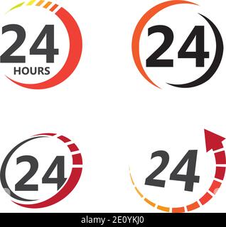24hr logo and symbol vector design Stock Vector