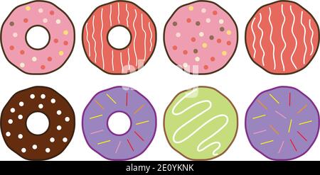 Donuts illustration logo vector template Stock Vector