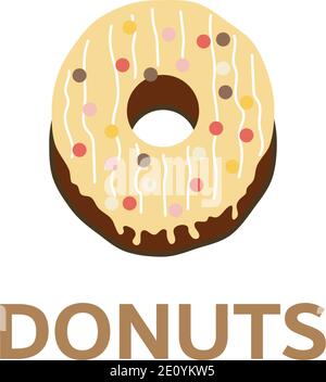 Donuts illustration logo vector template Stock Vector