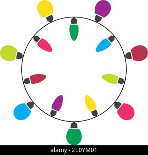 Christmas bulb icon flat design template Stock Vector