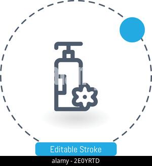 lotion vector icon editable stroke outline icons for web and mobile Stock Vector