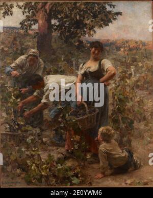 The Grape Harvest by Léon Augustin Lhermitte, 1884. Stock Photo