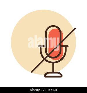 Microphone, mic mute vector icon. Music sign. Graph symbol for music and sound web site and apps design, logo, app, UI Stock Vector