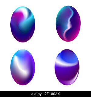 A set of oval vector gradients. A Blue Sphere. Modern abstract background texture. Template for the design. Isolated objects.Vector Stock Vector