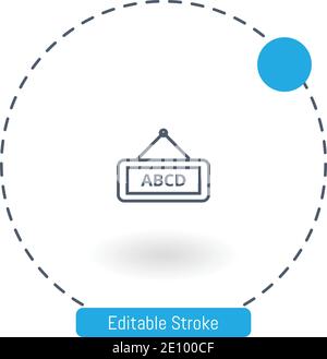 abc vector icon editable stroke outline icons for web and mobile Stock Vector