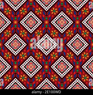 Ajrakh Pattern, Vector Illustration Stock Vector