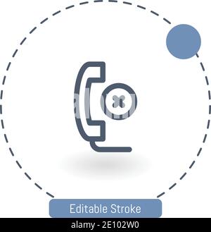 no calls vector icon editable stroke outline icons for web and mobile Stock Vector
