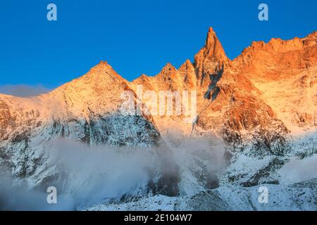 Aiguille de la Tsa, 3668 m, Valais, Switzerland, Europe Stock Photo