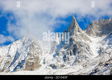 Aiguille de la Tsa, 3668 m, Valais, Switzerland, Europe Stock Photo