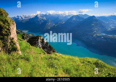 View from Fronalpstock, Switzerland, Europe Stock Photo