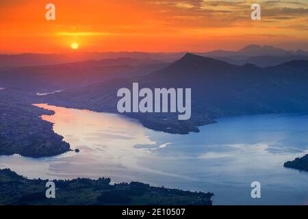 Lake Lucerne with Rigi in the background, Switzerland, Europe Stock Photo