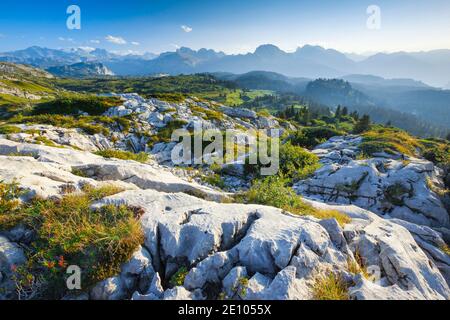 Karst landscape at the Pragelpass, Schwyz, Switzerland, Europe Stock Photo