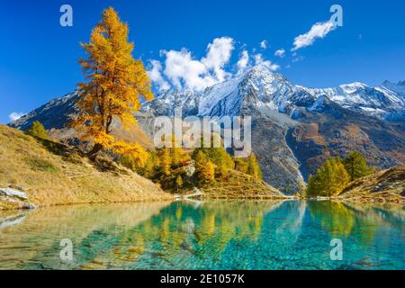 Lac Bleu, Dent de Perroc, Valais, Switzerland, Europe Stock Photo