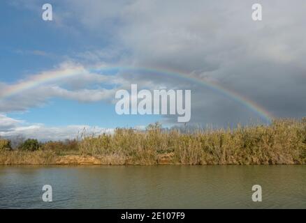 The Gudalhorce river at Natural Park Guadalhorce. Andalusia, Malaga, Spain. Stock Photo