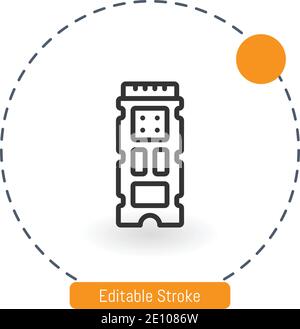 ssd vector icon editable stroke outline icons for web and mobile Stock Vector