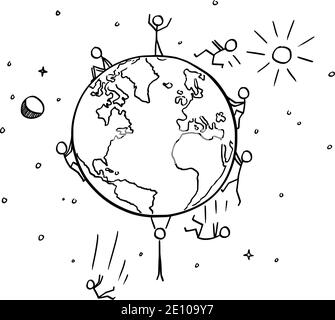 Flat Planet Earth Conspiracy, Person Falling Over the Edge, Vector Cartoon  Illustration Stock Vector Image & Art - Alamy