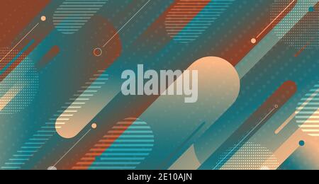 Abstract colorful futuristic gradient rounded line elements shape pattern template. Decorate colors brown and gray design background. illustration vector Stock Vector