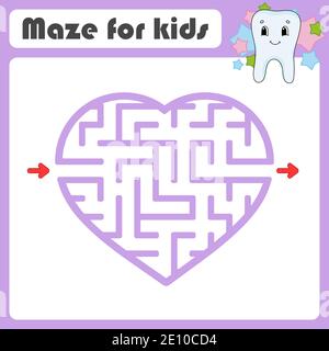 Maze. Game for kids. Funny labyrinth. Education developing worksheet. Activity page. Puzzle for children. Cute cartoon style. Riddle for preschool. Lo Stock Vector